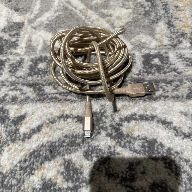 LAX 10 Ft Apple Certified Braided Gold Cord For Apple Devices & iPhone Charger
