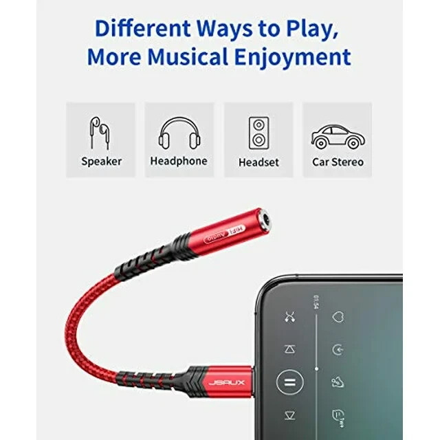JSAUX Iphone Headphone Adapter Apple Mfi Certified Lightning to 3.5MM Adapter