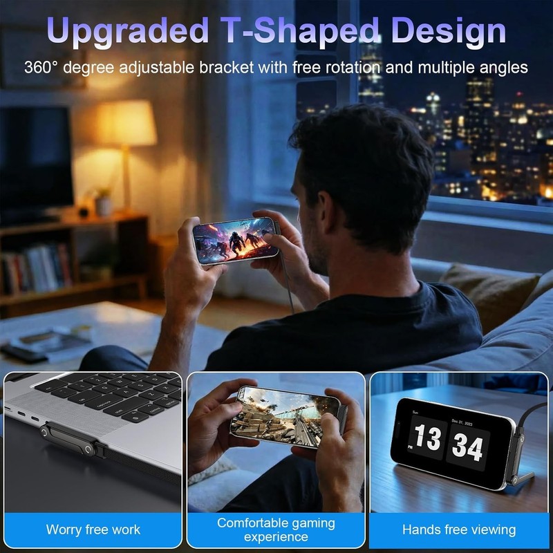 2in1 Invisible Holder Charger Cable–240W Fast Charging Cord with Phone Stand Lot gallery