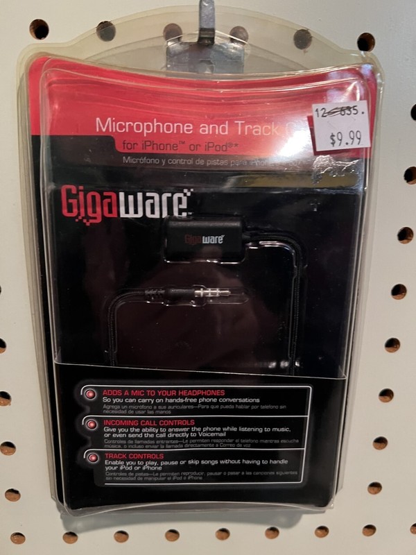 2 Gigaware Microphone/Call Control/Track Control for iPhone/iPod #12-635
