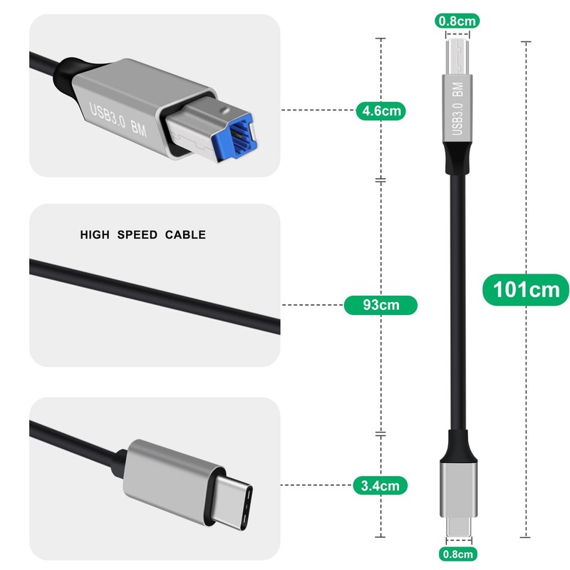 USB 3.0 Printer Cable Super Speed 5Gbps USB 3.0 to B Cable for Scanner, Exter... gallery