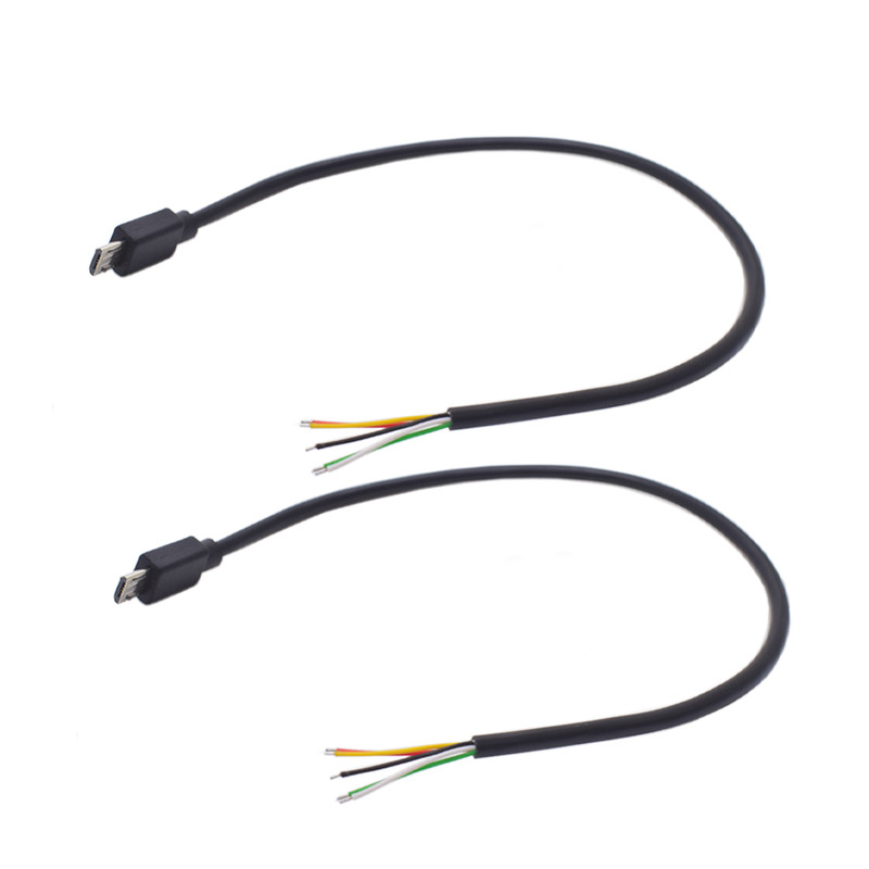60pcs 0.3M/1ft Micro 5pin USB Male Plug 5 wires Power Pigtail Bare Cable DIY gallery