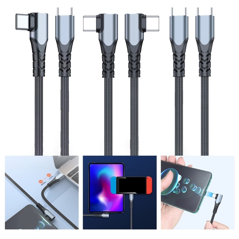 Mobile Phone 90 Degree Quick Charging 100W Fast Charging USB C Male Cable Wire gallery