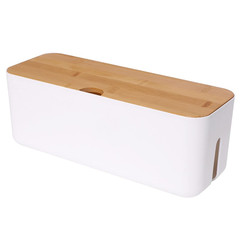 Changsuo Cable Management Box Small White, Extension Cord Only, White