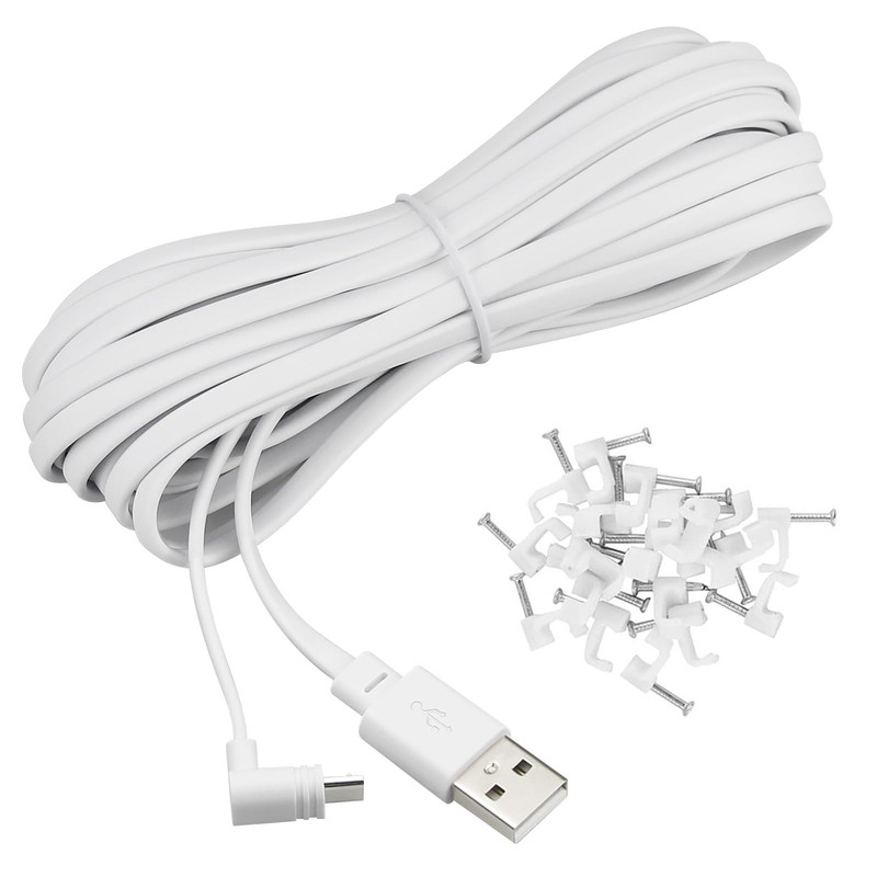 10ft Cable for WYZE Cam Pan v3 Long Micro USB Flat Power Cord 90 Degree 2 PCS gallery