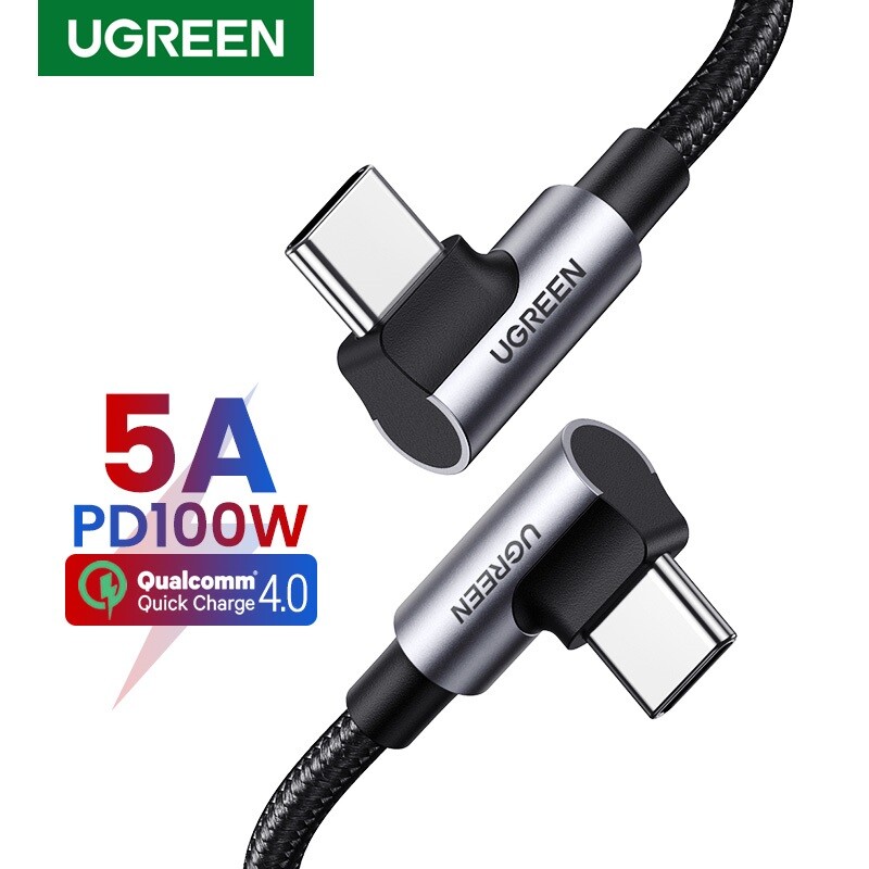UGREEN 100W USB C To Type C Cable 90 Degree PD Fast Charging Gaming QC Data Cord