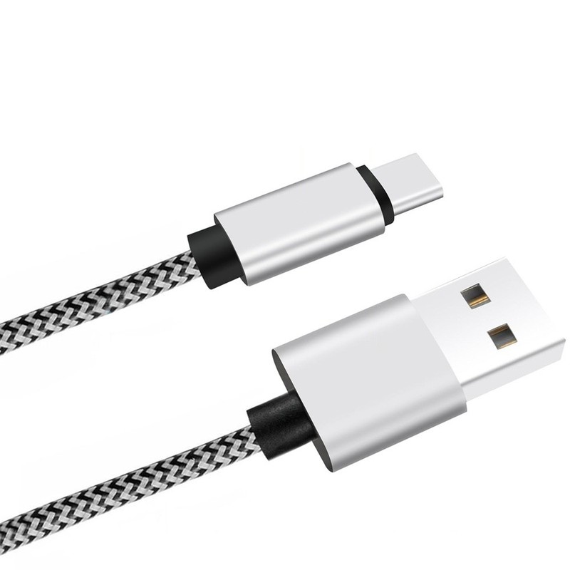 1m USB-A to USB-C Cable Fast Charger lot PD Nylon Cord For Android Samsung White gallery