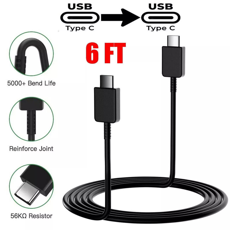 NEW 6FT Type C to Type C Cable Fast Charging Cable Cord for Samsung S21 S22 S23 gallery