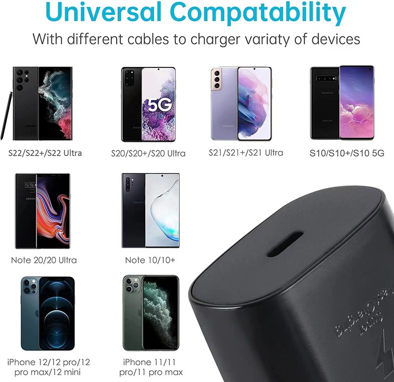 Bulk Lot Type C Super Fast Wall PD Charger 25W Adapter USB-C For Samsung S20 S21 gallery