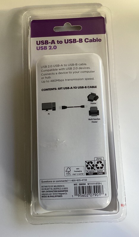 Infinitive USB-A To USB-B Cable USB 2.0 6FT gallery