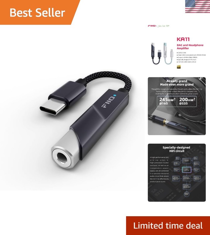 Lightweight KA11 USB C to 3.5mm HiFi DAC for Enhanced Audio Experience On-the-Go
