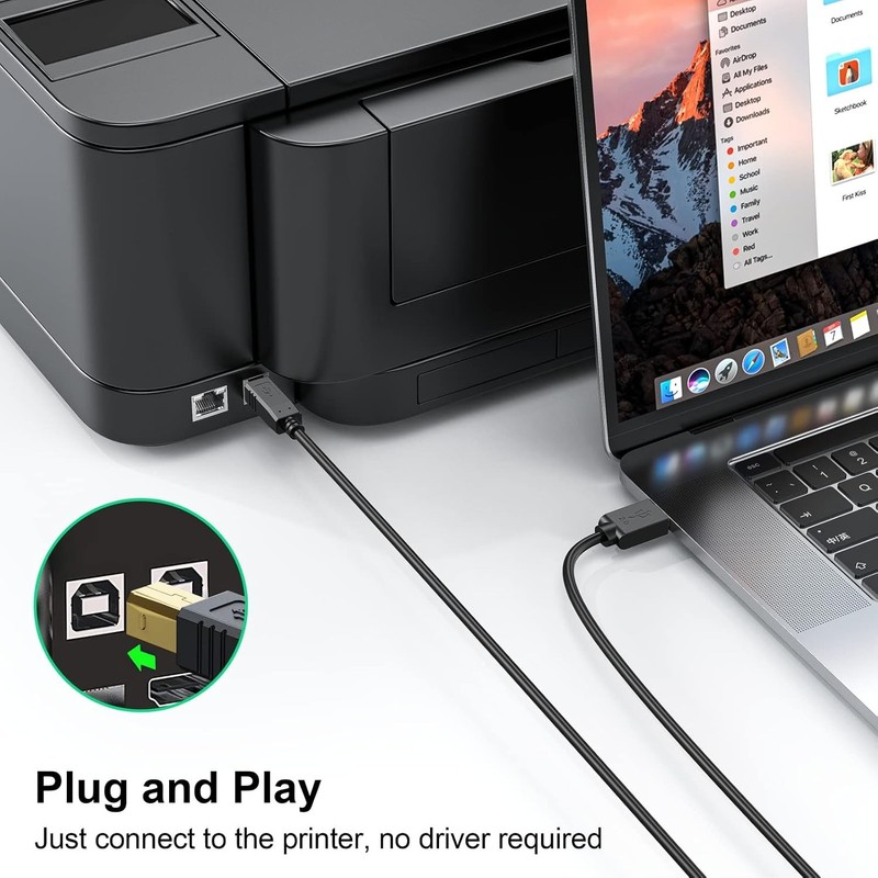25FT USB 2.0 Type A to B Cable Scanner DAC MIDI Keyboard 25FT USB Cable USB gallery