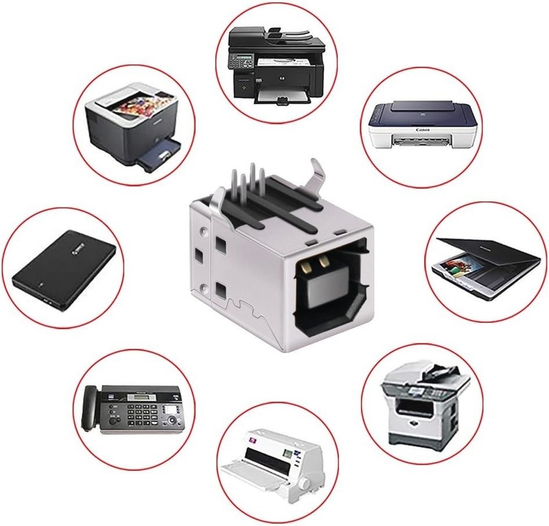 10 USB Female Type-B Jacks 4-Pin Right Angle DIP Sockets for Peripheral Devices gallery