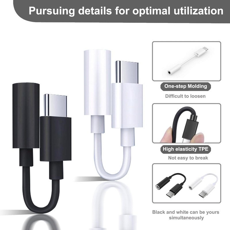 USB-C Type C Adapter Port to 3.5MM Aux Audio Jack Earphone Headphone Cable USB gallery