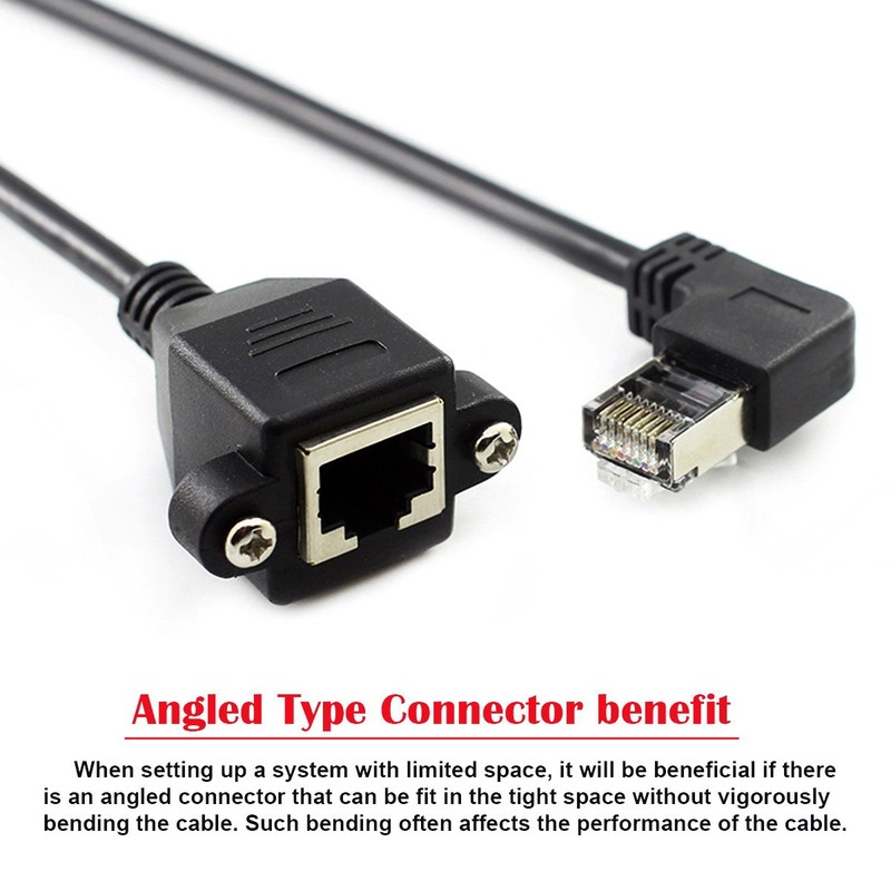 Chenyang 8P8C FTP STP UTP Cat6 Left/Right Angled Male to Female Extension Cable