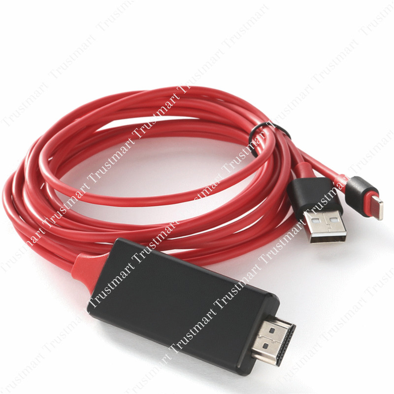 For iPhone 12 11 X 8 iPad 1080P HDMI Mirroring Cable Phone To TV HDTV AV Adapter gallery