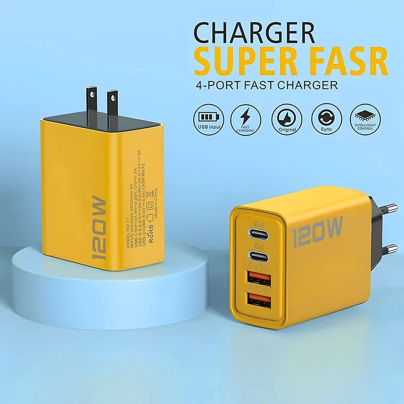 4-Port USB-C PD Charger QC3.0 Fast Charging Wall Adapter gallery
