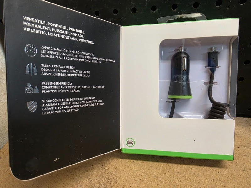 Belkin BOOST↑UP Car Charger USB Port Micro USB Cable 2.4A Black Open Box OEM
