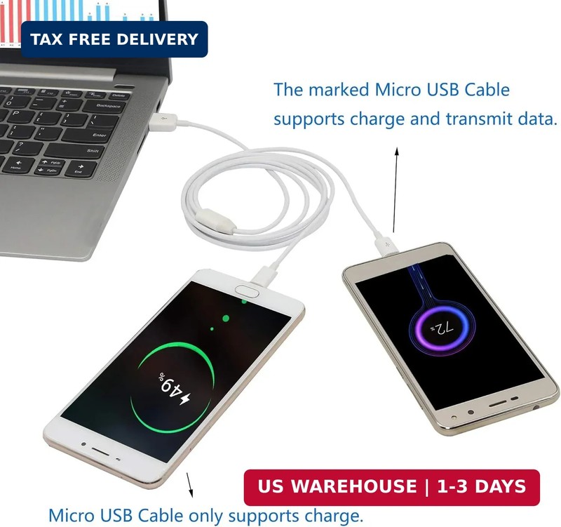 CERRXIAN 3Ft USB 2.0 Type A Male to 2 Micro USB Male Splitter Y Data Charge Conn gallery