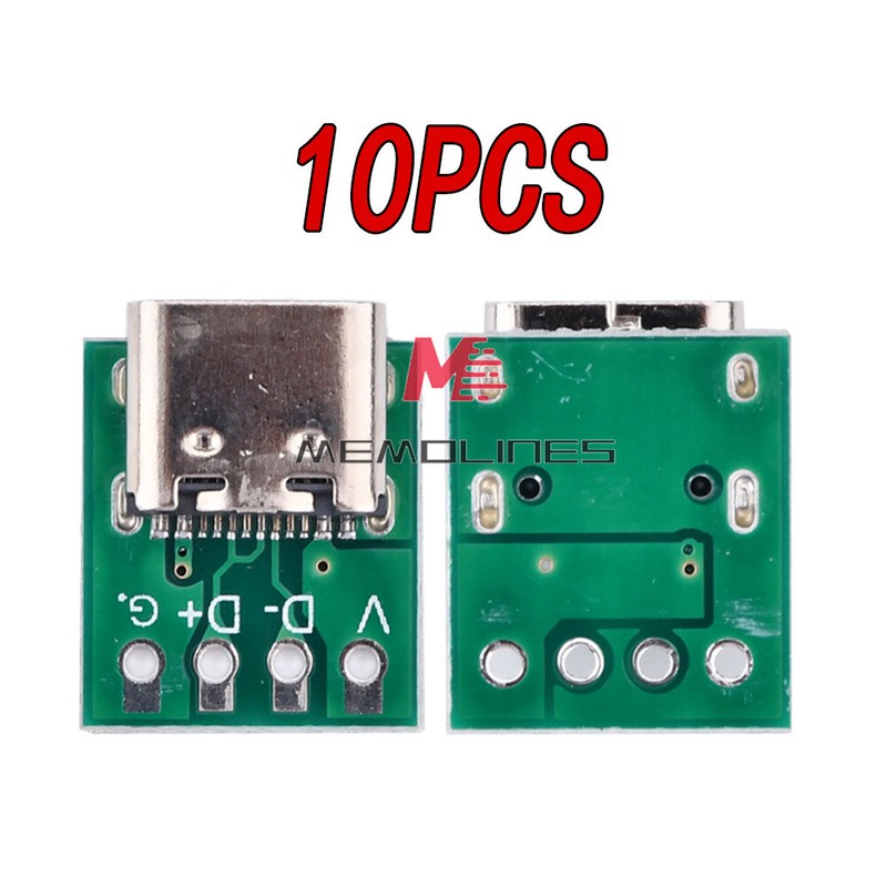 10PCS TYPE-C Female Test Board Double Side Forward USB3.1 16P to 2.54 Board New