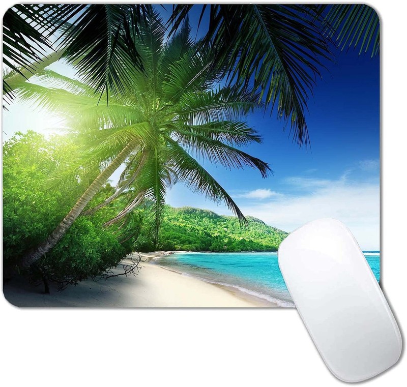 Beach in Sunset Mouse Pad,Non-Slip Rubber Base Wireless Gaming MousePads for …