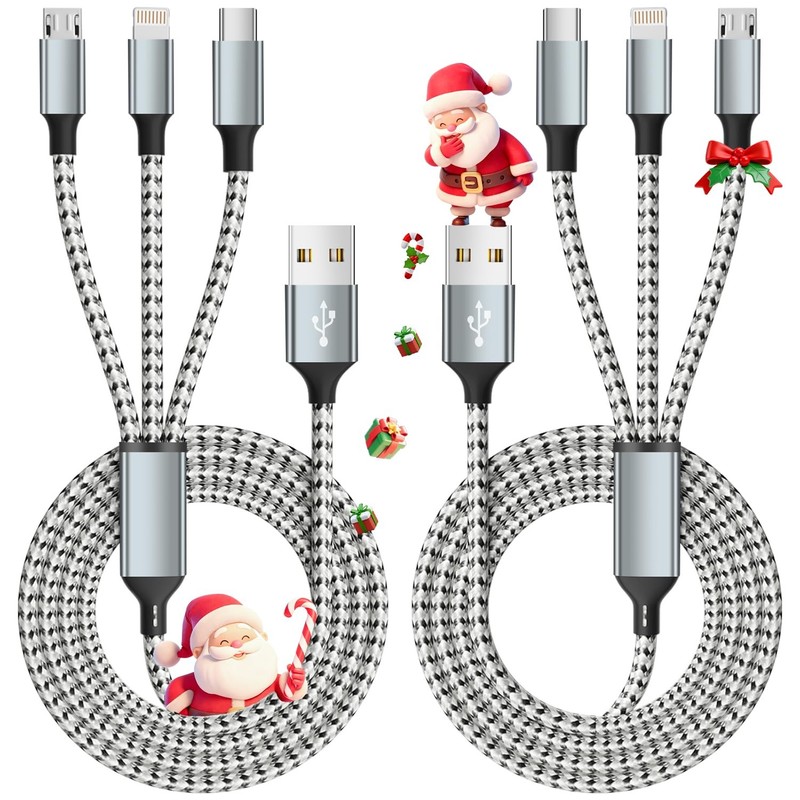 Multi Charging Cable, (2 Pack 4FT) Multi USB Charger Cable 3 in 1 Charging Ny... gallery