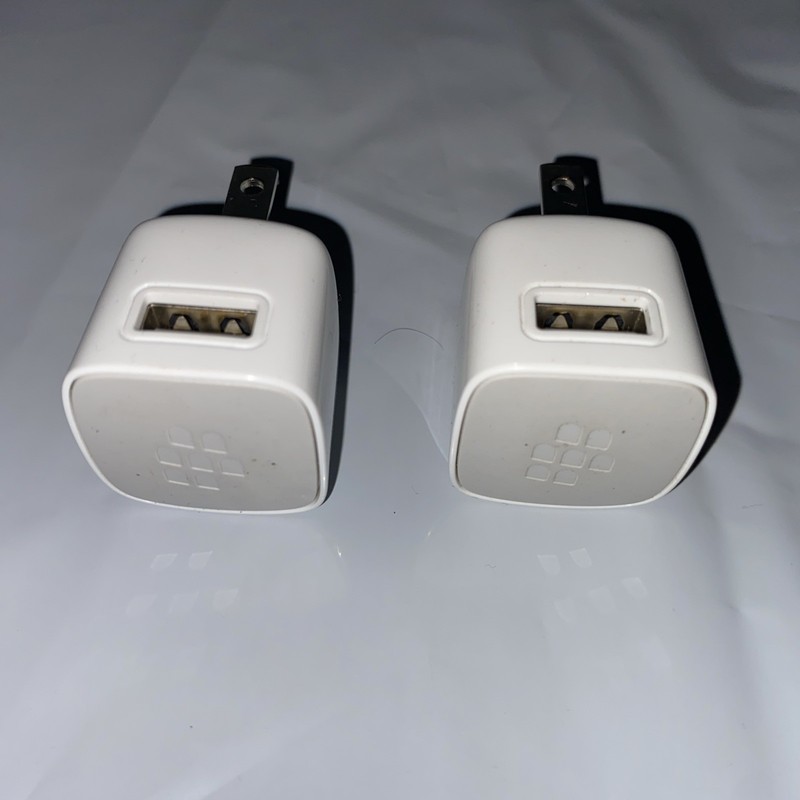 2 Pairs Blackberry RIM-C-0004ADUUS-001 USB AC Charger Adapter Power Plug - White gallery
