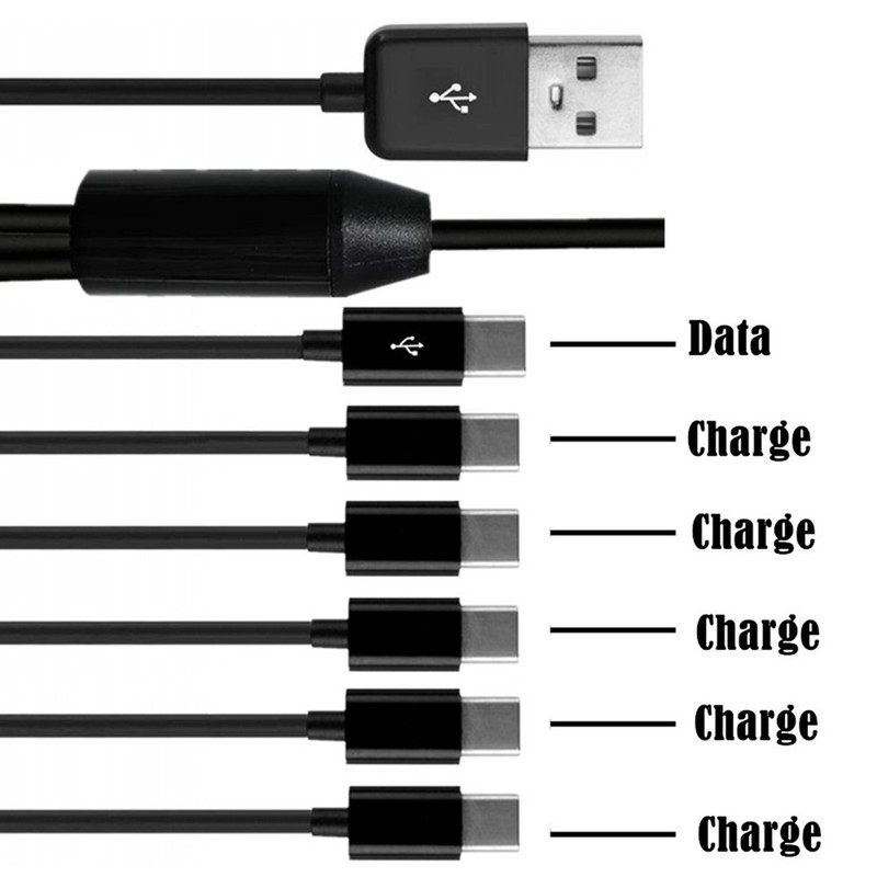 6-In-1 USB Type C Splitter Cable C Data Transmission Charing Cable for4251 gallery