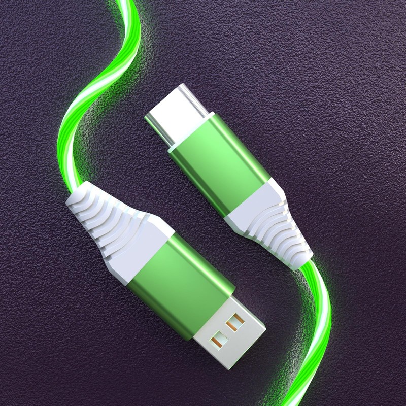 Light Up USB C Charging Cord 3A LED Light Up Type C Fast Charger Led USB-A to…