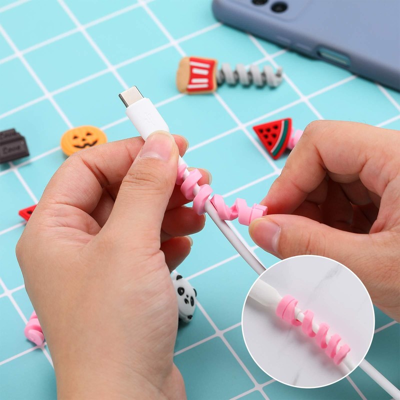 Phone Charging Cable Protectors Cute Cord Saver USB Charger Various 40 Pack gallery