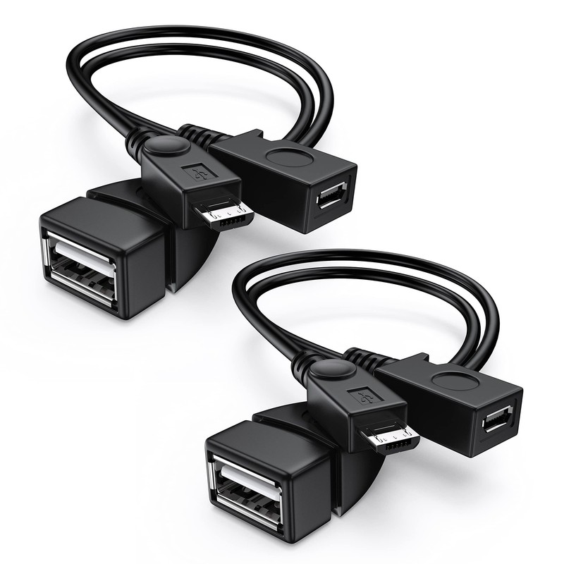 ANDTOBO 2-in-1 Micro USB (OTG Cable with Power) Adapter Replacement 2 Pack