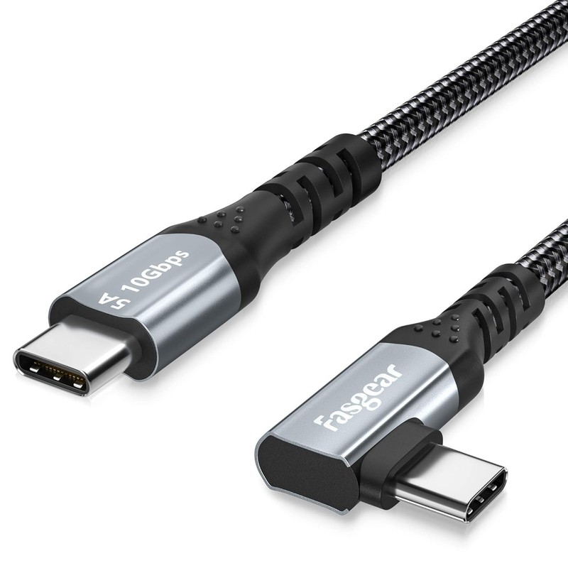 E-Marker 3ft USB-C to USB-C Cable, Braided Design, 10Gbps Data Sync, 90 Degree gallery
