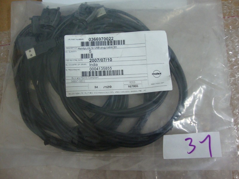 5 units molex HandyLink to USB Straight Overmold 2.0m Cable Length 0366970022 gallery