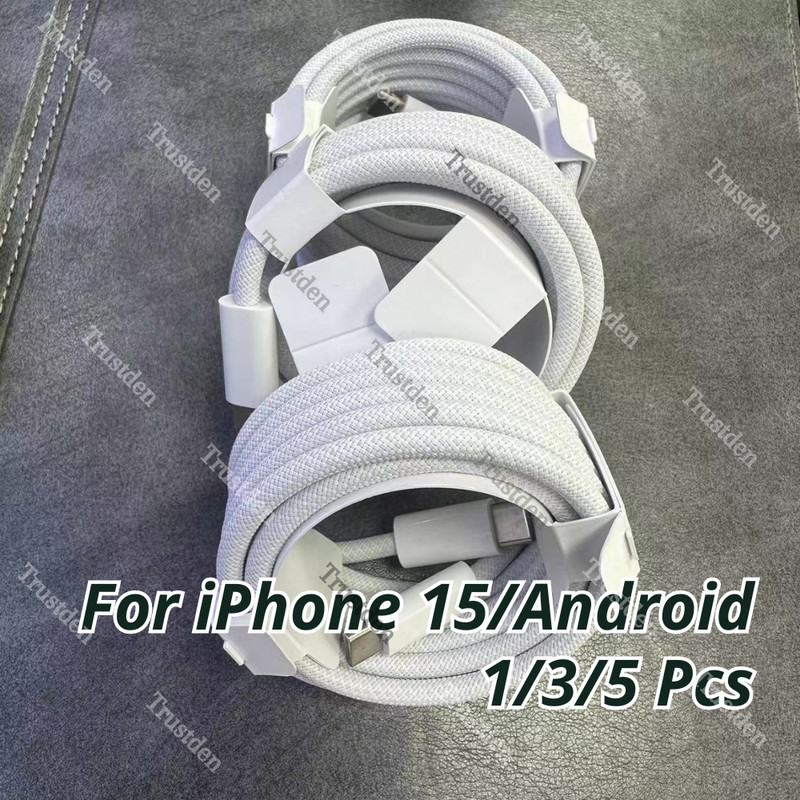 For Android iPhone 15 Plus Pro Max USB-C Cable Fast Charger Charging Type-C Cord