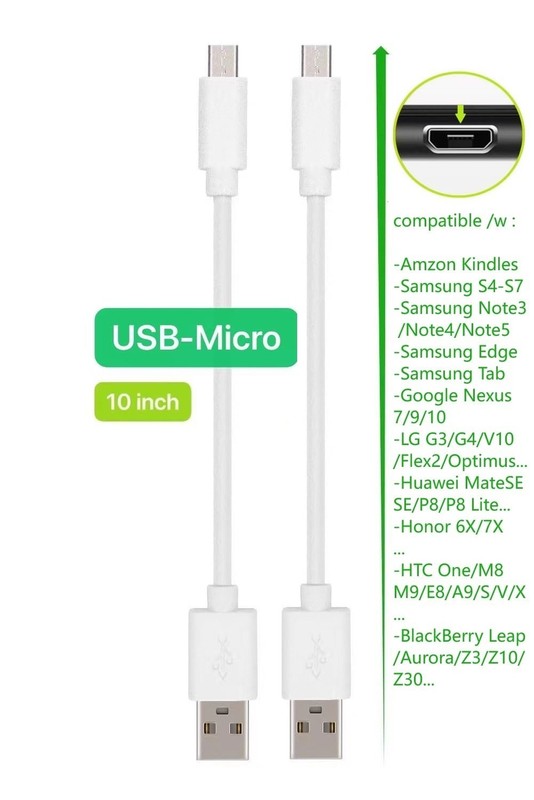 Short USB Cable 5 Variety Pack 10-PCS Mixed 5 Varieties X 2PCS (10-inch) Comp... gallery