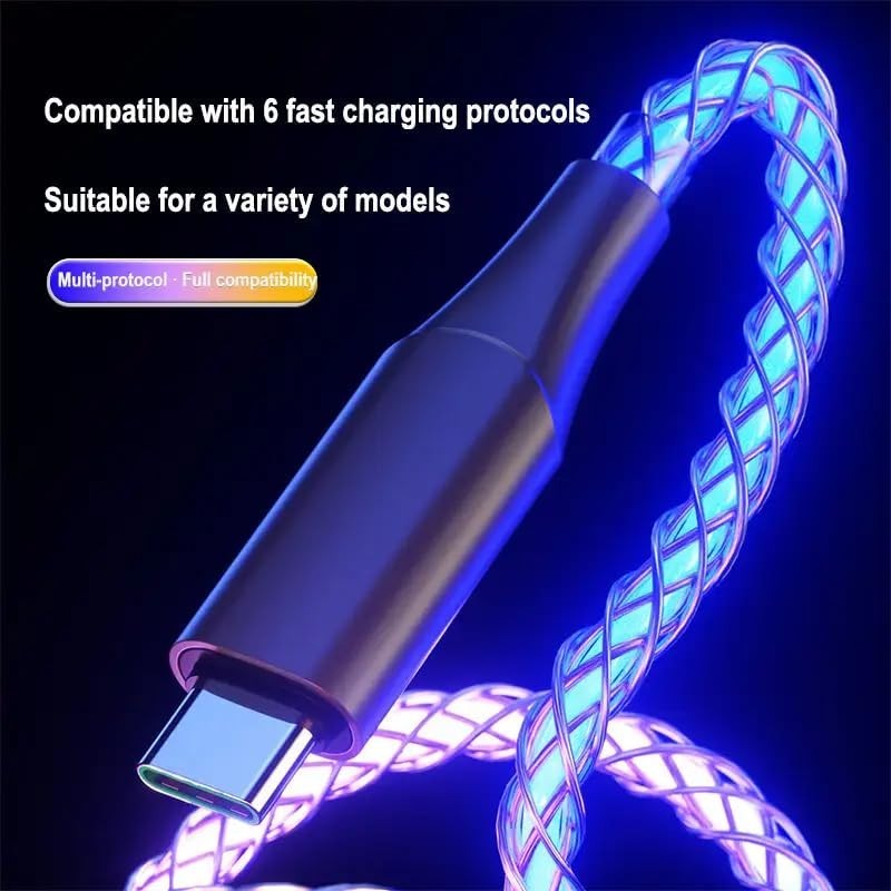 Illuminated USB C to USB C Cable, Zinc Alloy Braided Type-C PD Cable gallery