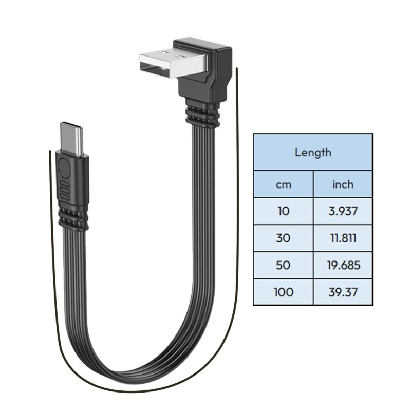 USB 2.0 to Type C Data Cable 2A Charging 480Mbps Data Transfer Flat Wire gallery