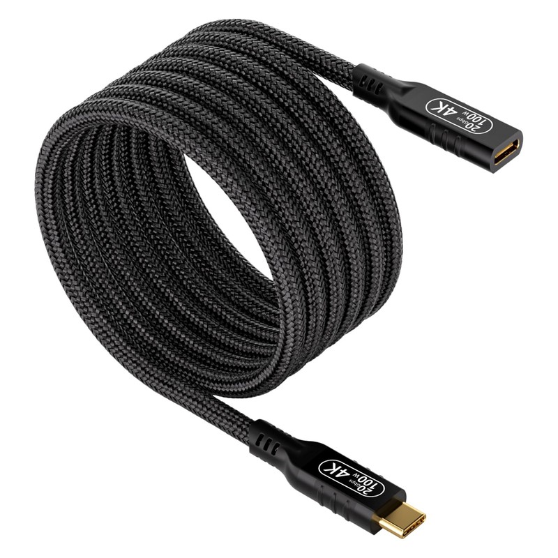 5M/16.5ft USB C Extension Cable 100W PD 4K Video 20Gbps Data Transfer Line