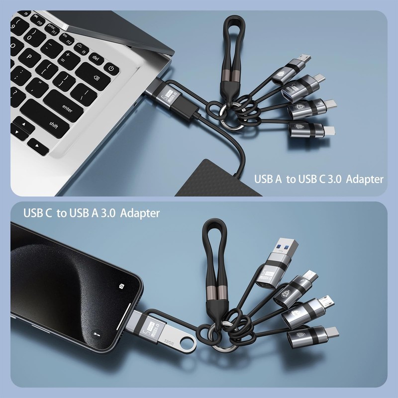 USB C to USB A 3.0 OTG Adapter, USB C to Micro Adapter, IP to Type-C Adapter,... gallery
