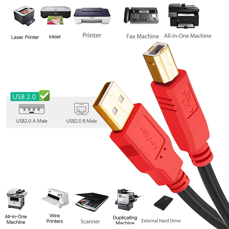 Printer Cable, 30FT Type A-Male to B-Male Cable Compatible with HP, Canon, Ep... gallery