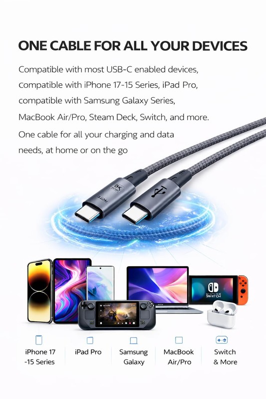 USB4 USB to USB Cable, 40Gbps, for Thunderbolt 4, 3, 8K Video [USB-IF Certifi... gallery