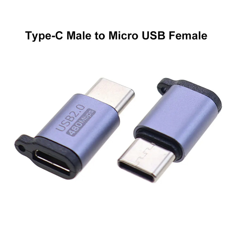2Pcs Micro USB Type C Female to Mini USB Type-C Micro USB Male Charging Adapter