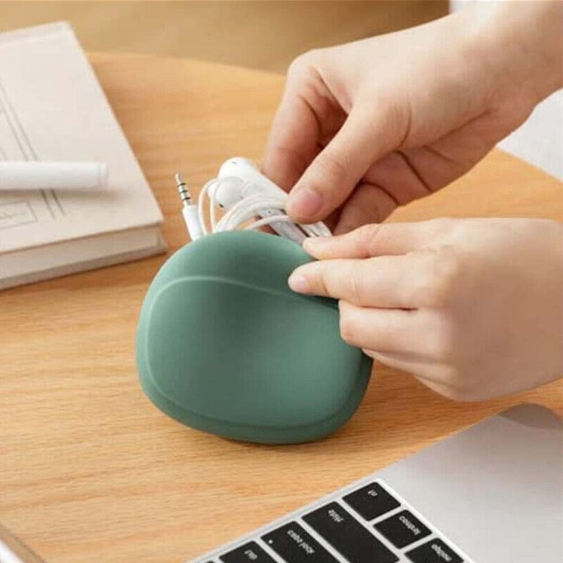 Portable Charging Cable & Earphone Storage Box, Silicone Data Cable Bag gallery