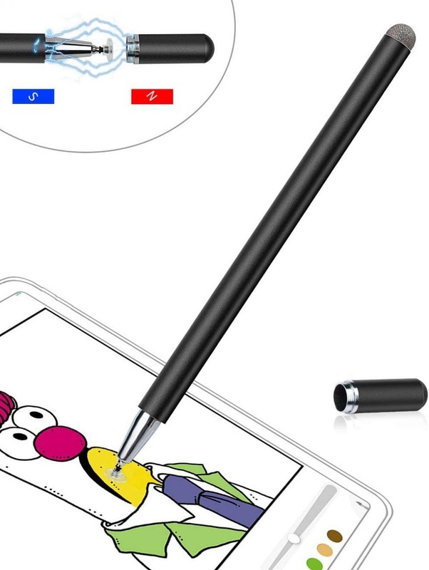 STYLUS TOUCH SCREEN PEN FIBER TIP ALUMINUM LIGHTWEIGHT BLACK for TABLETS gallery