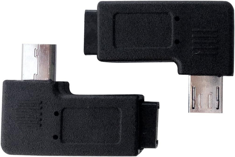 1 Pair Right Left 90 Degree Angle Micro USB Male to Micro USB Female Adapter gallery