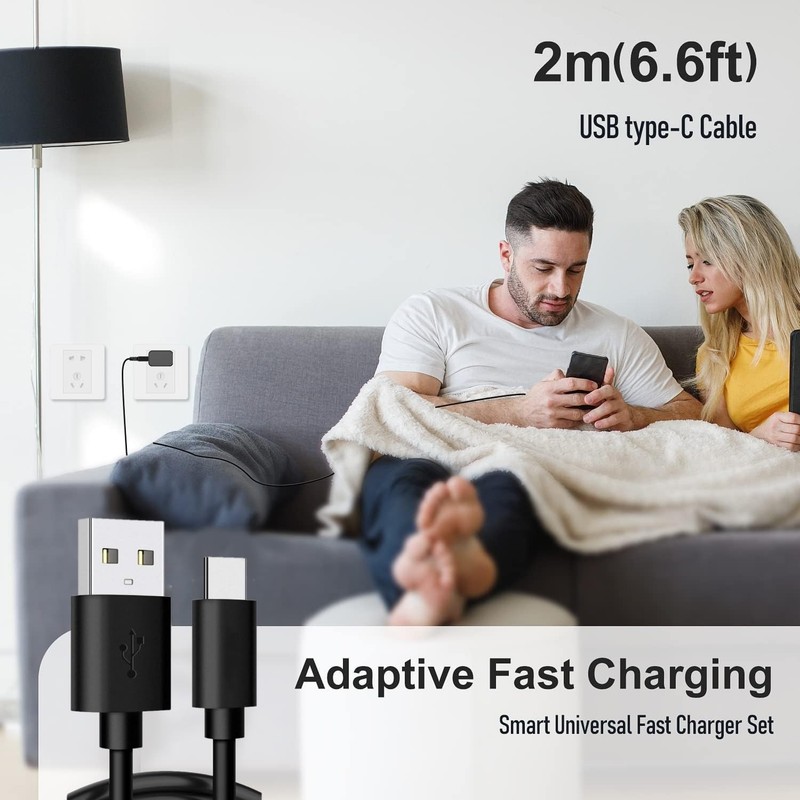 Fast Charging Type C USB C Cable 6ft Charging Cord for Samsung Galaxy Black gallery