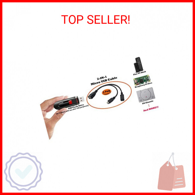 AuviPal 2-in-1 Micro USB to USB Adapter (OTG Cable + Power Cable) for Fire Stick gallery