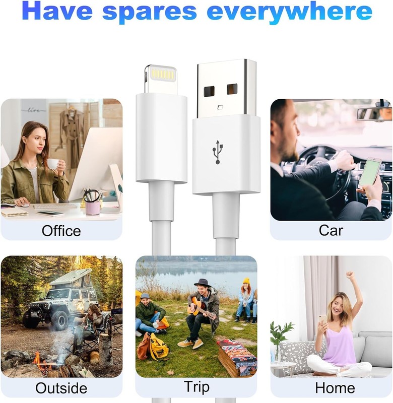 3PACK USB Data Fast Charger Cable Cord For Apple iPhone 5 6 7 8 X 11 12 13 MAX gallery