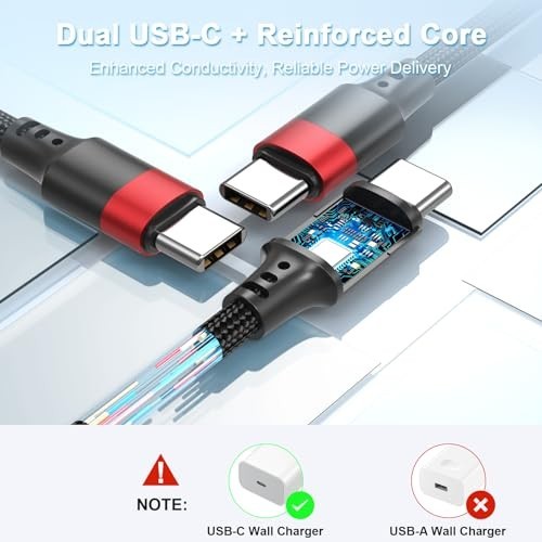 6 Inch USB C to USB C Cable , 3 Pack Short Fast Charging Cord Type C, 0.5 ft ... gallery