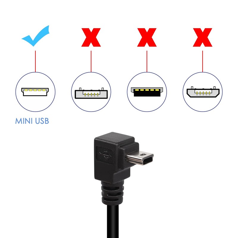 90 Degree Angle Mini USB Panel Flush Waterproof Extension Cable Mini USB 5 Pi... gallery